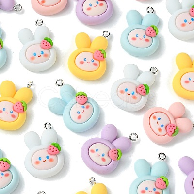 25Pcs 5 Colors Opque Resin Animal Pendants RESI-CJ0003-76-1