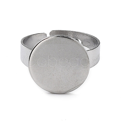 Non-Tarnish Adjustable 304 Stainless Steel Finger Rings Components STAS-F149-21P-E-1