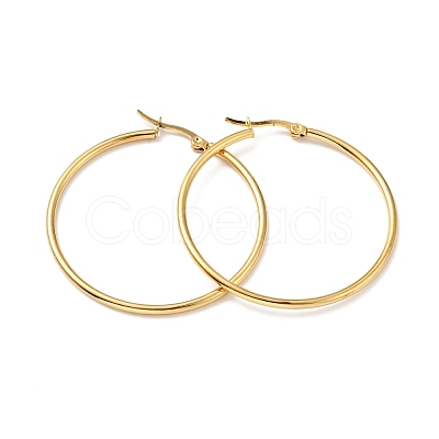 PVD Vacuum Plating 201 Stainless Steel Hoop Earrings with 304 Stainless Steel Pins for Women EJEW-D279-12G-03-1