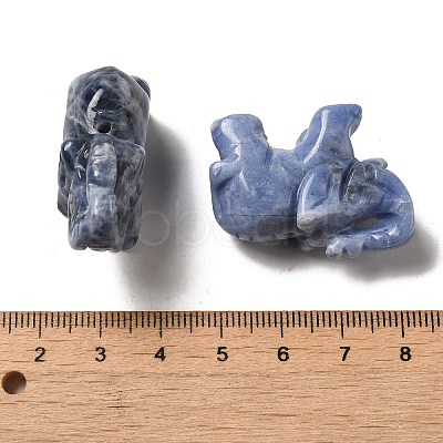 Natural Sodalite Carved Elephant Beads G-Z053-01-1