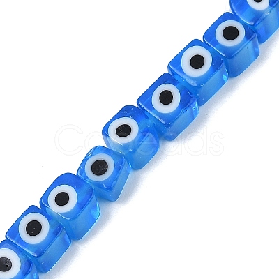Handmade Evil Eye Lampwork Beads Strands LAMP-G166-16E-1