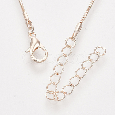 Brass Round Snake Chain Necklace Making MAK-T006-11A-RG-1