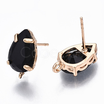 Brass Stud Earring Findings KK-S365-005-B01-1