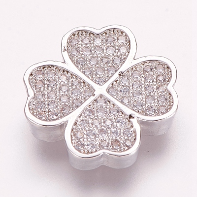 Brass Micro Pave Cubic Zirconia Beads ZIRC-E119-81-1
