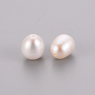 Natural Cultured Freshwater Pearl Half Drilled Beads PEAR-R063-42A-1