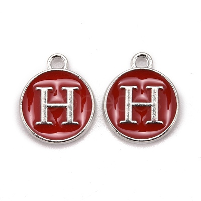 Platinum Plated Alloy Enamel Charms X-ENAM-S118-03H-P-1