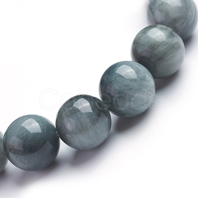 Natural Hawk's Eye Stretch Bracelets BJEW-E373-10mm-05-1