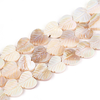 Electroplated Natural Freshwater Shell Carved Beads Strands SHEL-T020-14-1