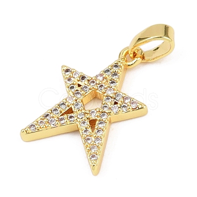 Brass Micro Pave Cubic Zirconia Pendants KK-L231-17G-1