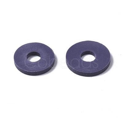 Flat Round Handmade Polymer Clay Beads CLAY-R067-10mm-04-1