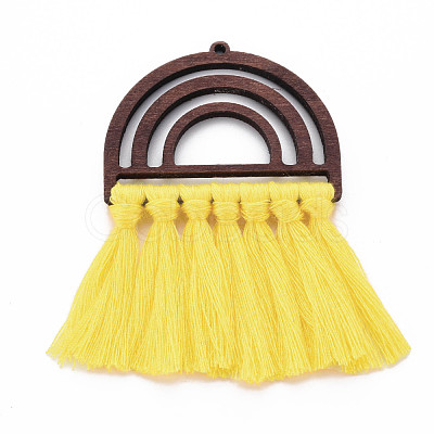 Polycotton(Polyester Cotton) Tassel Big Pendants FIND-T052-14B-1