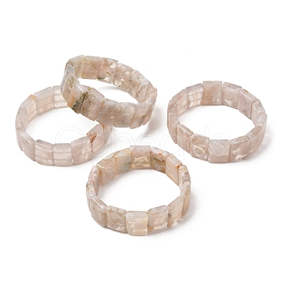 Natural Cherry Blossom Agate Beads Stretch Bracelets for Women BJEW-A168-01-1