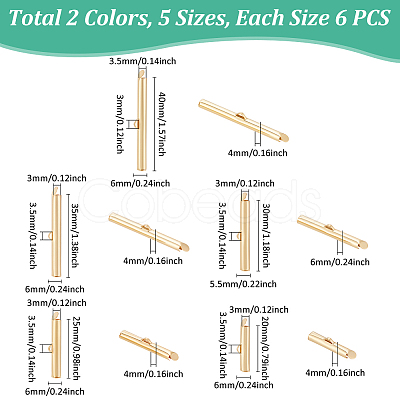 60Pcs 10 Style 304 Stainless Steel Slide On End Clasp Tubes STAS-UN0035-27-1