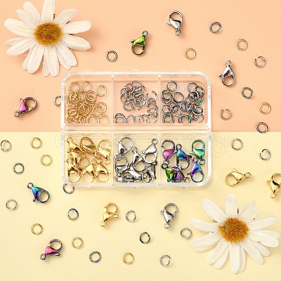 120Pcs Ion Plating(IP) 304 Stainless Steel Lobster Claw Clasps STAS-YW0001-22-1