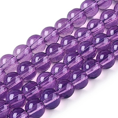 Baking Paint Glass Beads Strands DGLA-Q023-6mm-DB44-1