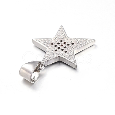 Brass Micro Pave Clear Cubic Zirconia Pendants ZIRC-L085-85P-1