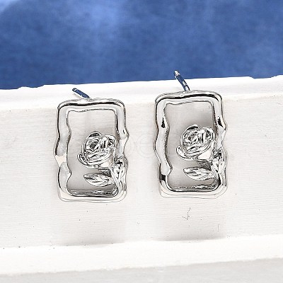 Brass Stud Earrings EJEW-G432-01P-1