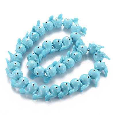 Handmade Bumpy Lampwork Beads Strands LAMP-S194-018-B01-1