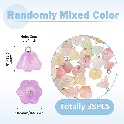 38Pcs Glass Charms GLAA-TADJ0001-19-1
