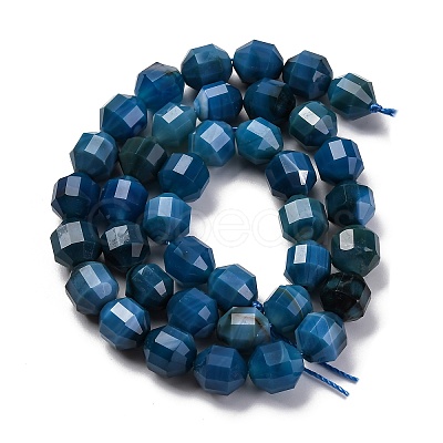 Natural Banded Agate(Dyed & Heated) Beads Strands G-C171-D01-01-1