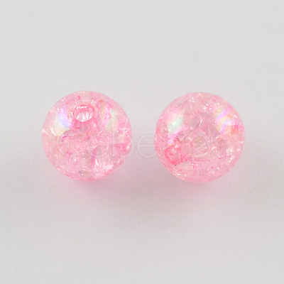 Transparent Crackle Acrylic Beads LS-CACR-R011-8mm-01-1