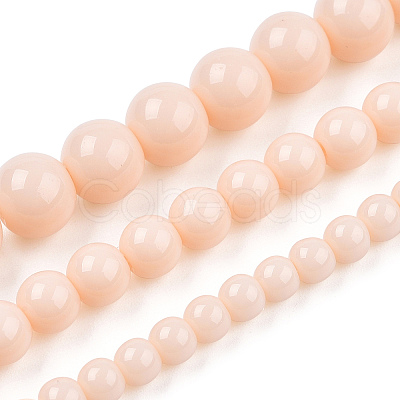 Opaque Solid Color Glass Beads Strands GLAA-T032-P8mm-09-1