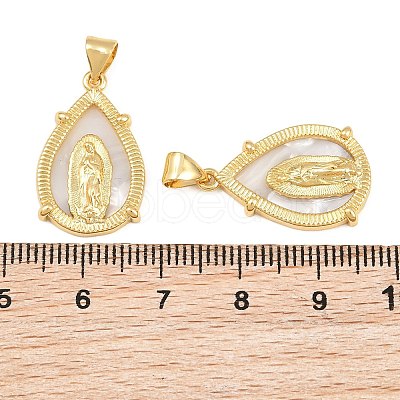 Brass Shell Pendants CU-CBA9482-05G-08-1