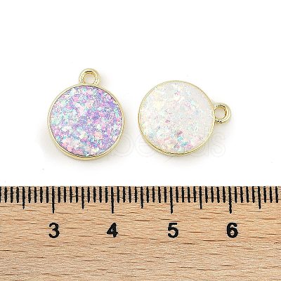 Rack Plating Brass Pendants with Synthetic Opal KK-Q020-08G-1