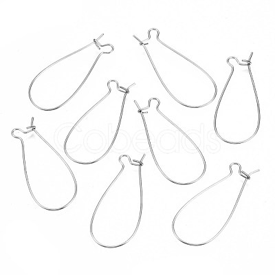 Tarnish Resistant 304 Stainless Steel Hoop Earring Findings STAS-S117-008F-01-1