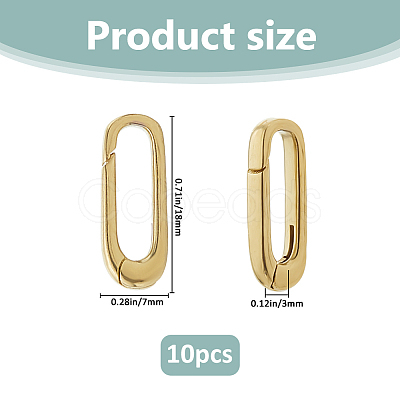 10Pcs Brass Spring Gate Rings KK-FH0008-17C-1