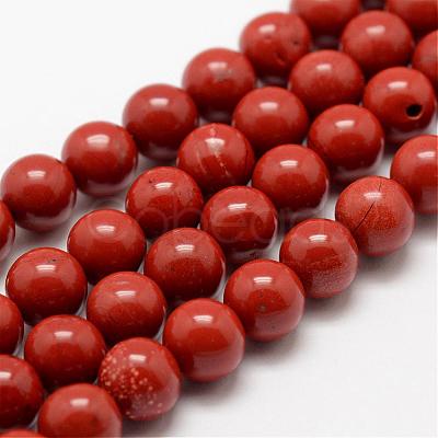 Natural Red Jasper Beads Strands G-E375-6mm-02-1