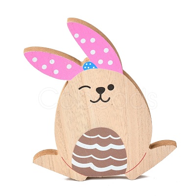 Easter Theme Natural Wood Display Decorations AJEW-P087-A06-1