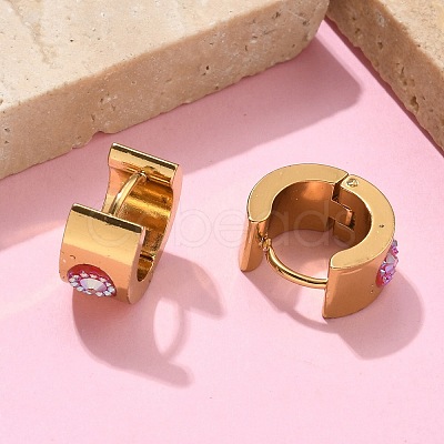 201 Stainless Steel Wide Huggie Hoop Earrings EJEW-D354-14G-1