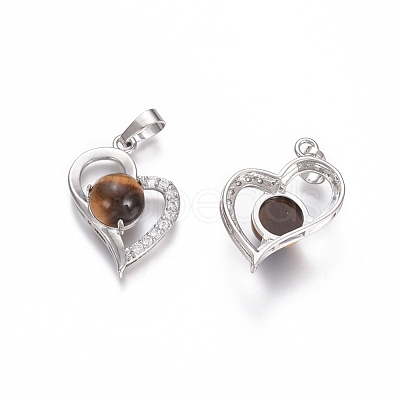 Natural Tiger Eye Pendants G-L512-O08-1