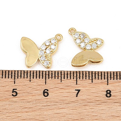 Brass Micro Pave Clear Cubic Zirconia Pendants CU-CBAFB7D-02G-1