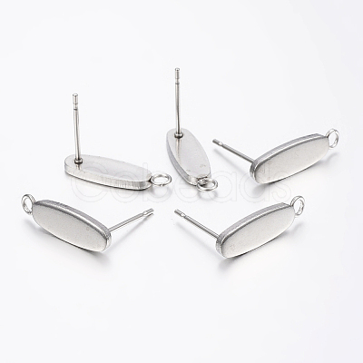 Non-Tarnish 304 Stainless Steel Stud Earring Findings X-STAS-I071-19P-1