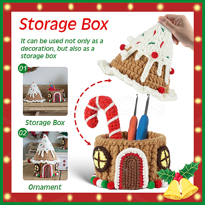 1Set Christmas Theme DIY Crochet Kit for Beginners DIY-SC0027-78B-1