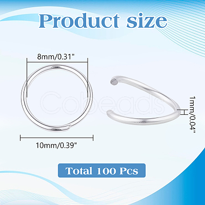 100Pcs Rack Plating Brass Jump Rings KK-ME0004-87-1