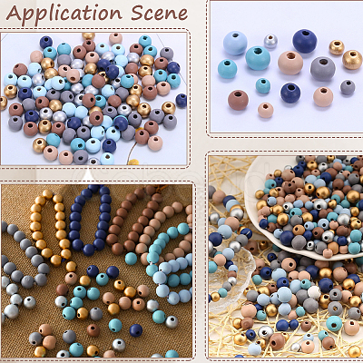 Baking Paint Wood Beads WOOD-SP0001-77A-1