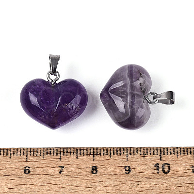 Natural Amethyst Chunky Pendants G-T143-19H-1