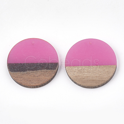 Resin & Walnut Wood Pendants RESI-S358-02B-05-1