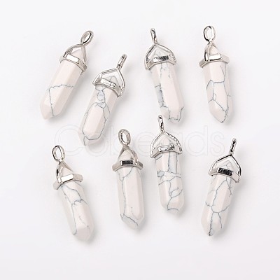 Synthetic Howlite Pointed Pendants G-F295-03C-1