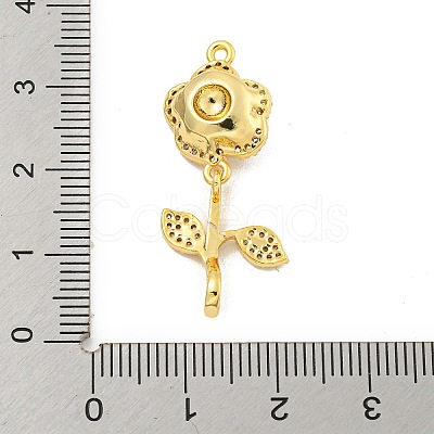 Brass Micro Pave Clear Cubic Zirconia Pendants KK-B096-03G-1