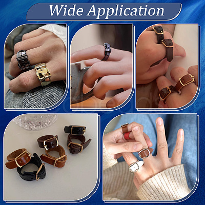 10Pcs 10 Colors Leather Rings RJEW-UN0003-02-1