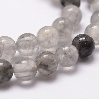 Natural Cloudy Quartz Beads Strands G-G735-37-8mm-1