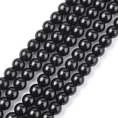 Synthetic Black Stone Beads Strands X-GSR6mmC044-1