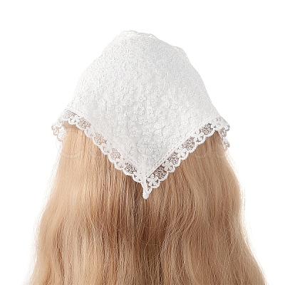 Lace Bandana Kerchief Tie Back Headwrap PW-WG47298-02-1