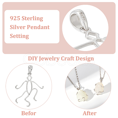 2Pcs 925 Sterling Silver Hollow Charm Cabochon Settings DIY-BC0010-02P-1