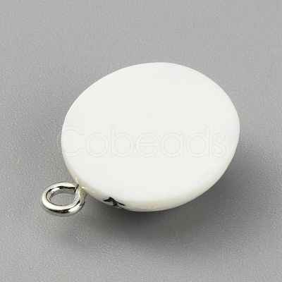 Opaque Resin Pendants FIND-WH0045-62-1