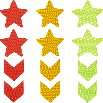 30Pcs 6 Styles Star & Arrow Waterproof PET Warning Stickers STIC-GF0001-20-1